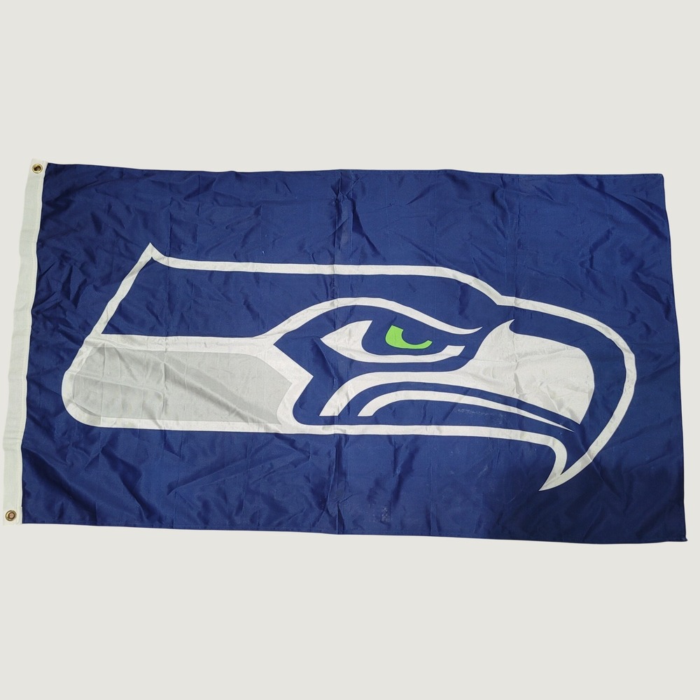 Seattle Seahawks Flag NFL Football Team Logo Banner Navy Blue 3x5 ft Fan Cave